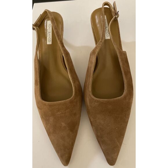 New Tony Bianco Crush Slingback Heels/Shoes in Wheat Suede,  Size 9 - Picture 5 of 7